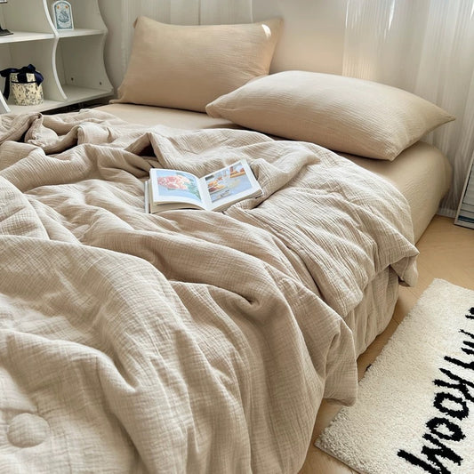 Queen Size 4-Piece Bedding Set – Flat Sheet, Blanket & 2 Pillowcases