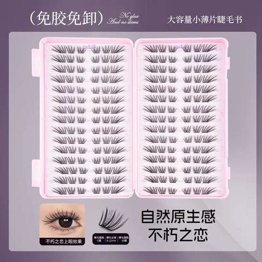 30-Row Glue-Free Lash Book – Mixed Thin Cluster Lashes, Full Volume & Natural Styles