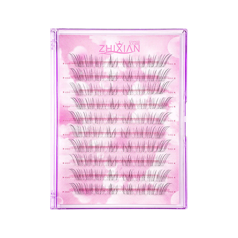 Glue-Free Fox Eye Lashes – Ultra-Thin Soft Wispy Clusters (Natural Look)